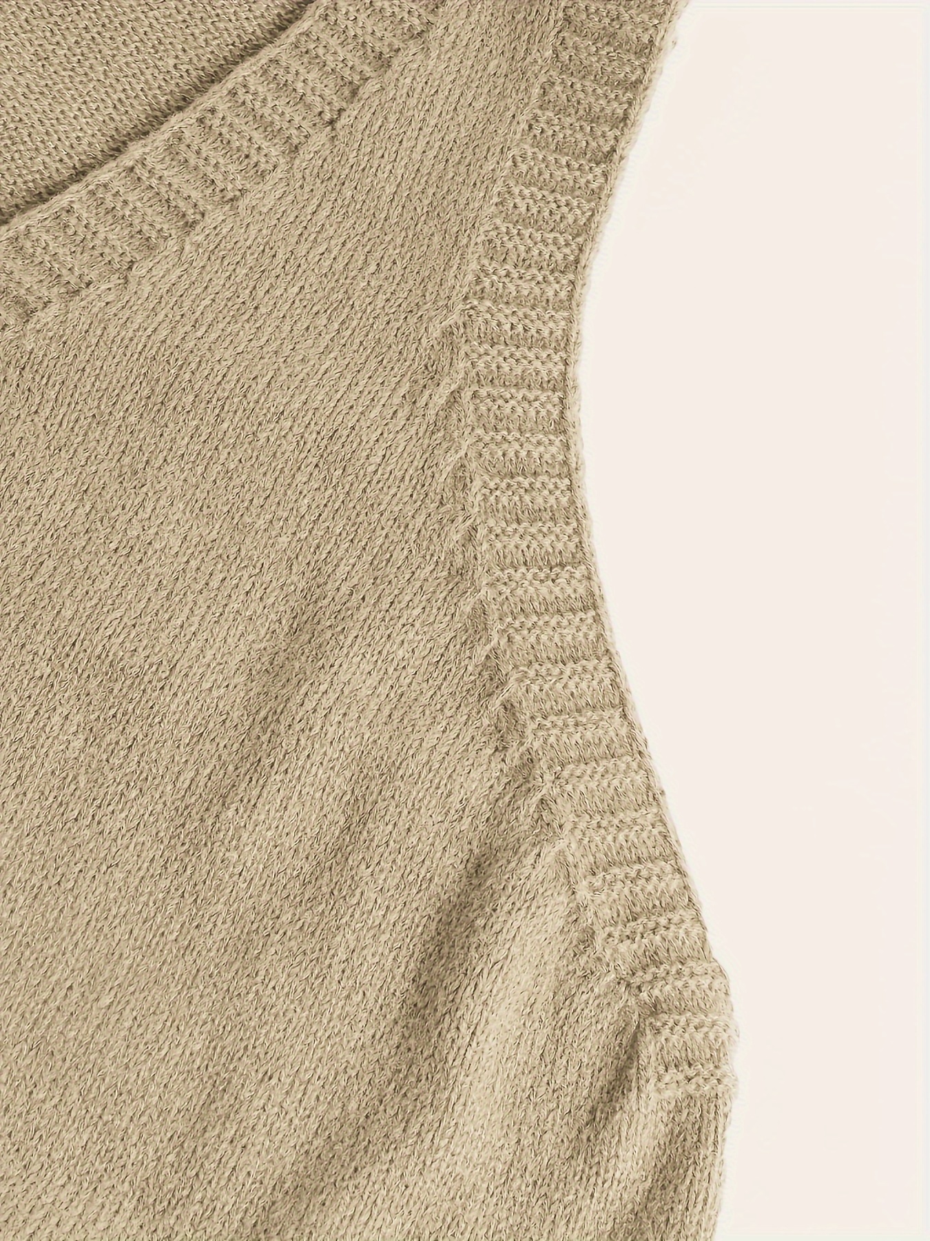plus size solid knit sweater vest casual v neck sleeveless sweater for fall winter womens plus size clothing details 8