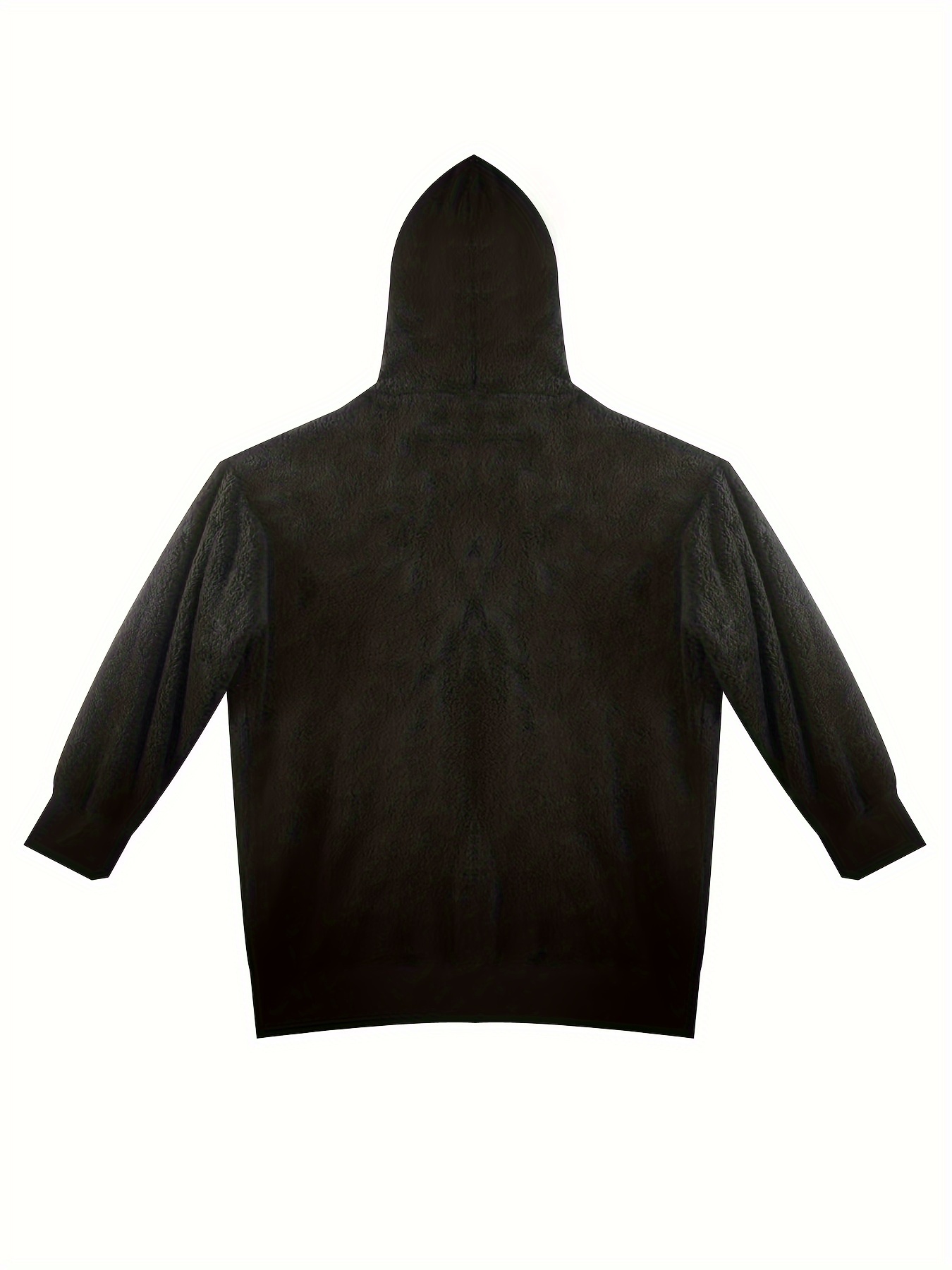 Plus Size Colorblock Zip Front Fuzzy Coat, Casual Long Sleeve Hooded Outwear For Winter & Fall, Women s Plus Size Clothing details 9
