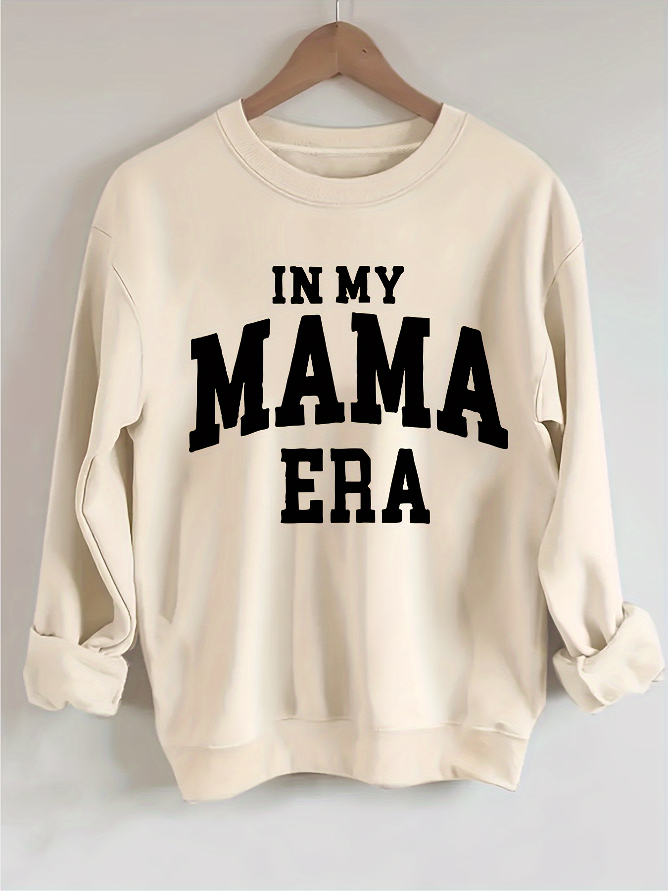 plus size mama print sweatshirt crew neck casual sweatshirt for fall spring womens plus size clothing details 14