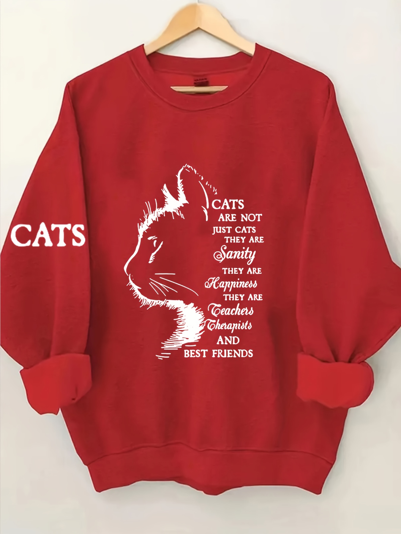 plus size cat print sweatshirt casual long sleeve crew neck sweatshirt womens plus size clothing details 11