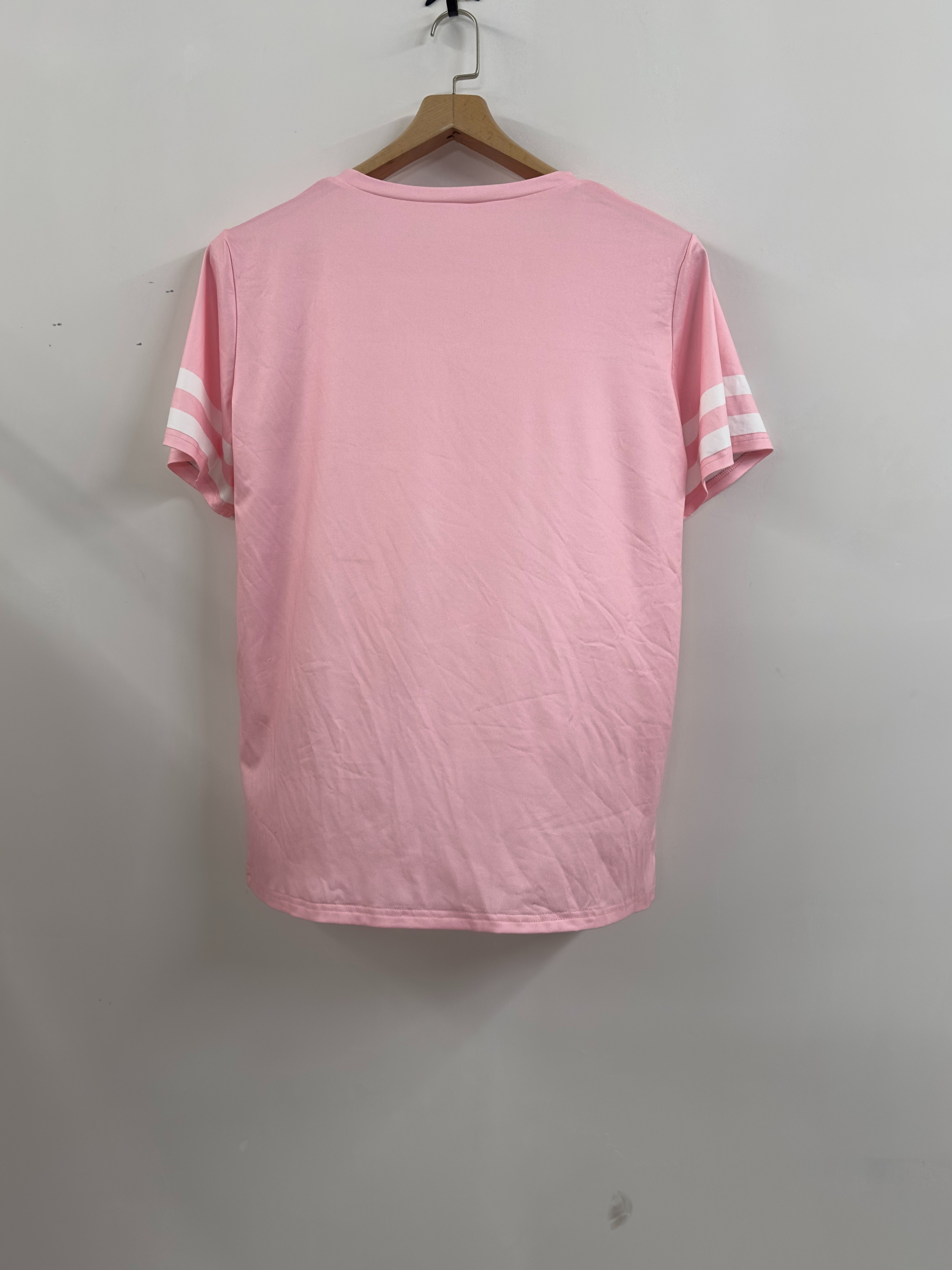 plus size heart stripe print t shirt casual v neck short sleeve top for spring summer womens plus size clothing details 5