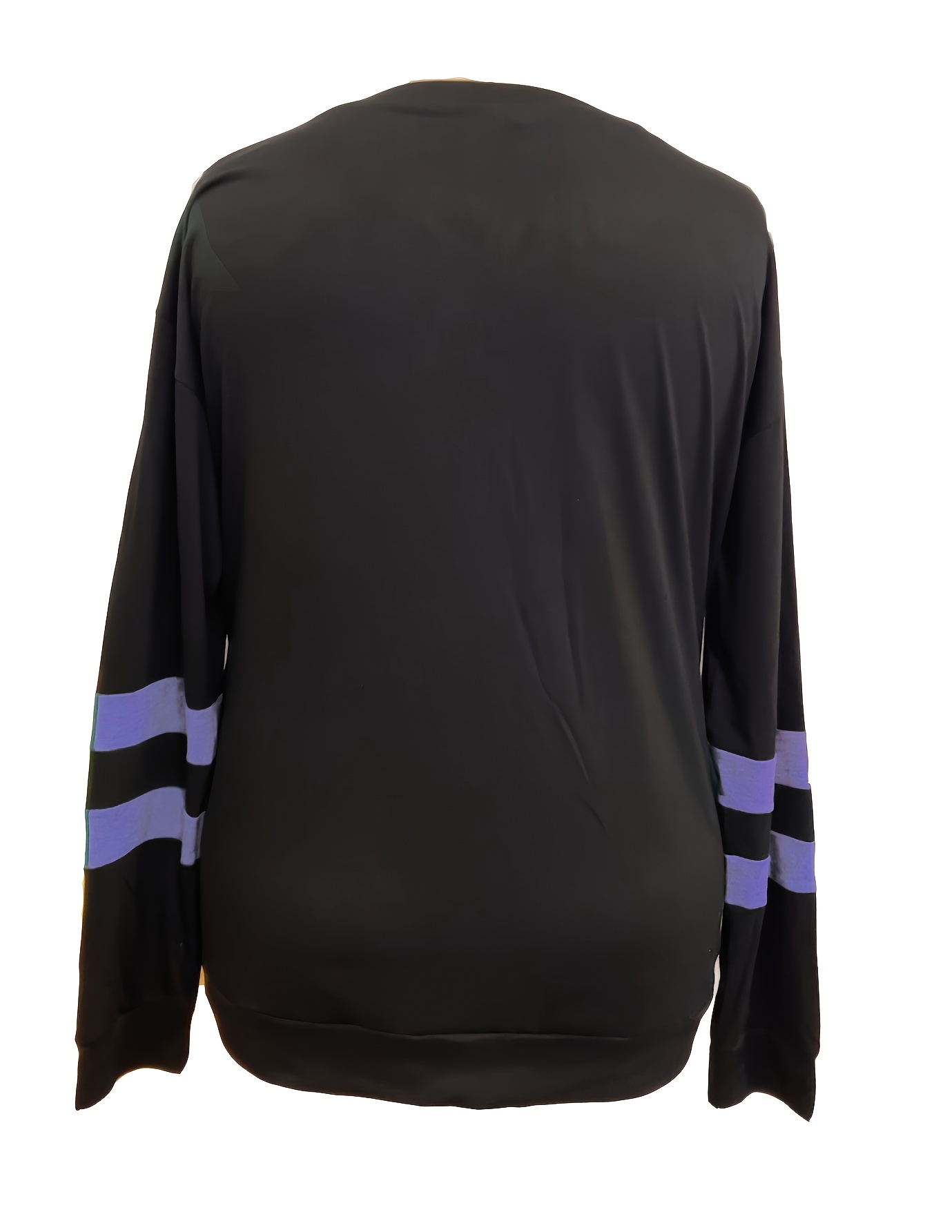 plus size casual top womens plus colorblock long sleeve v neck top with pockets details 23