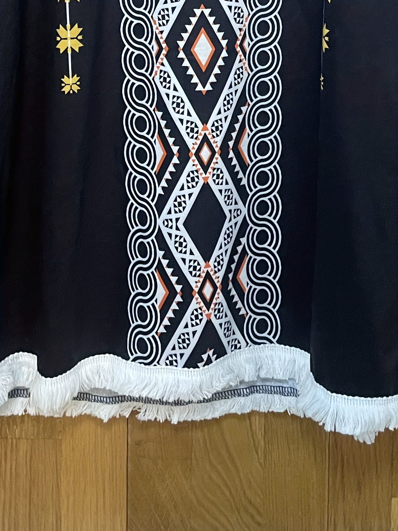 plus size boho t shirt womens plus leopard print layered sleeve fringe trim crew neck tee details 42