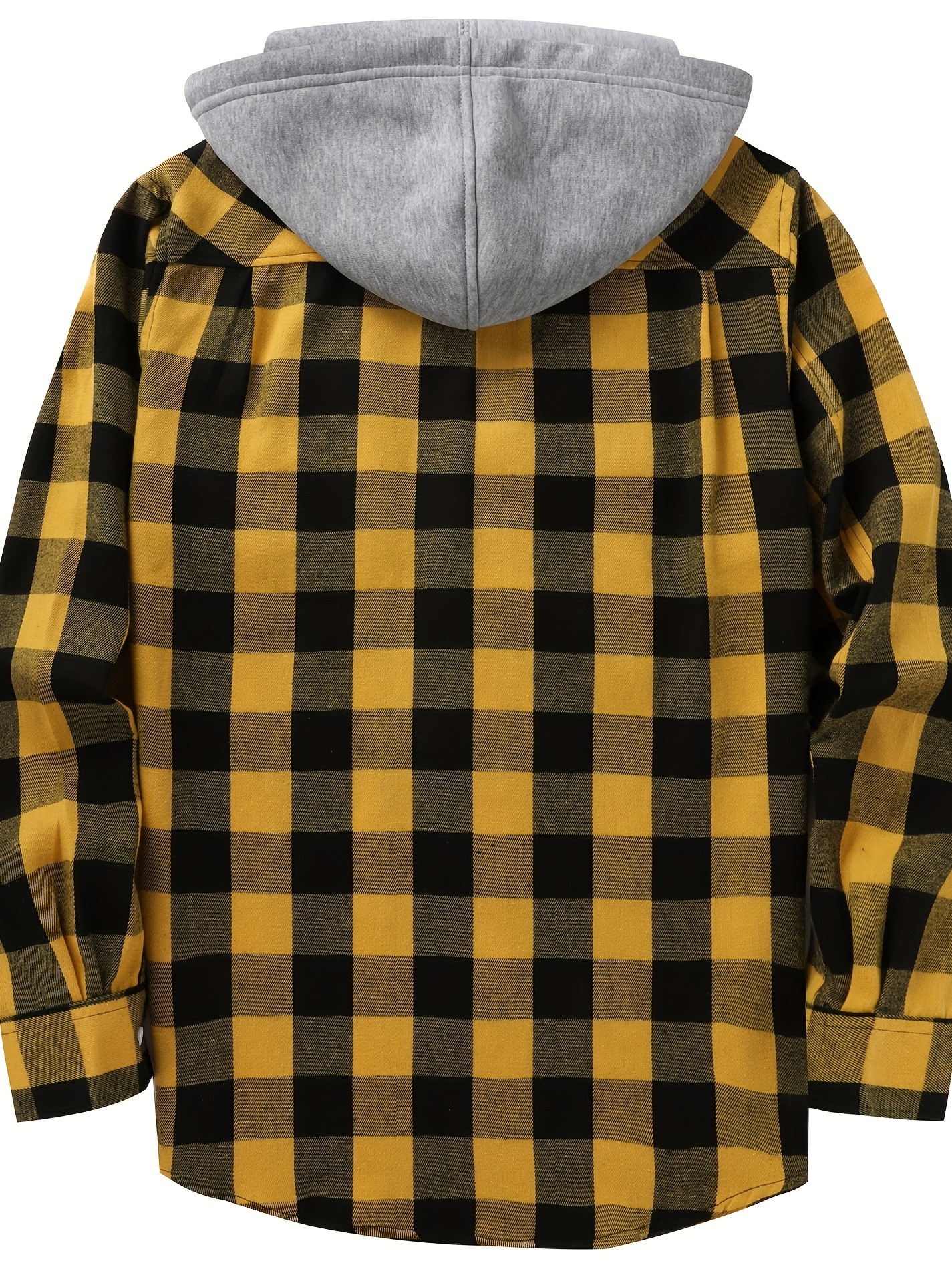 plus size mens plaid print hooded jacket fashion casual hoodies fall winter mens clothing details 0