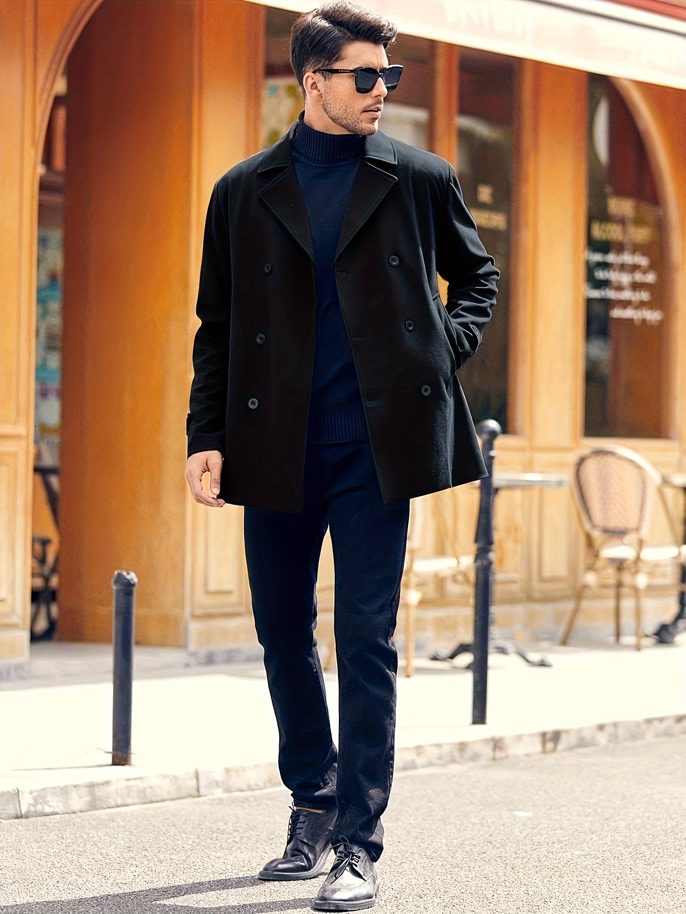 plus size mens solid coat for spring fall winter details 30