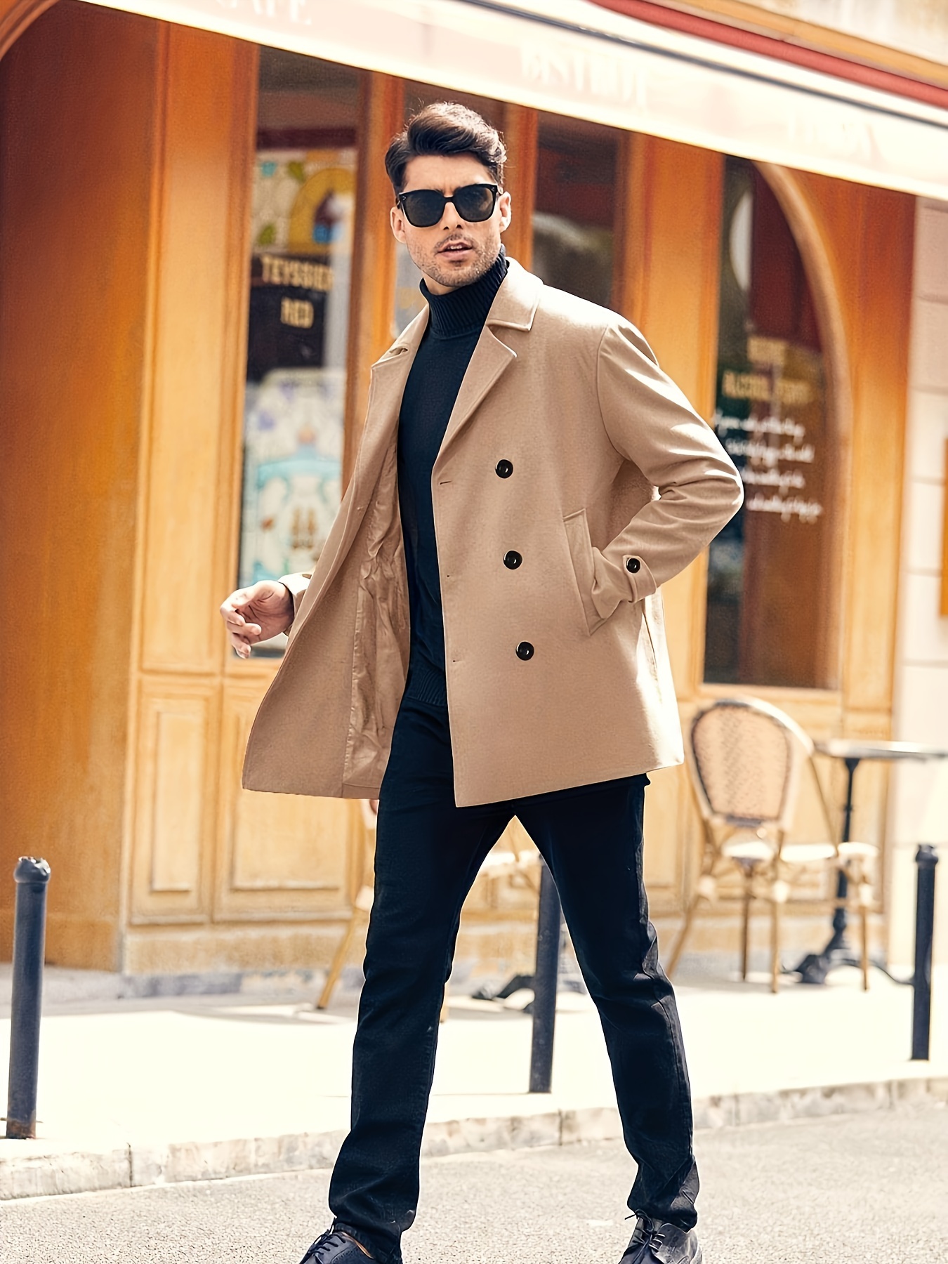 plus size mens solid coat for spring fall winter details 38