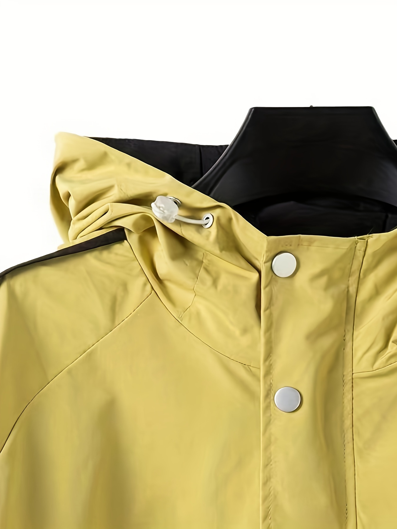 Men s Plus Size Casual Windbreaker Jacket, Hooded Coat With Functional Pockets And Zipper Closure, Loose Fit College Style details 2