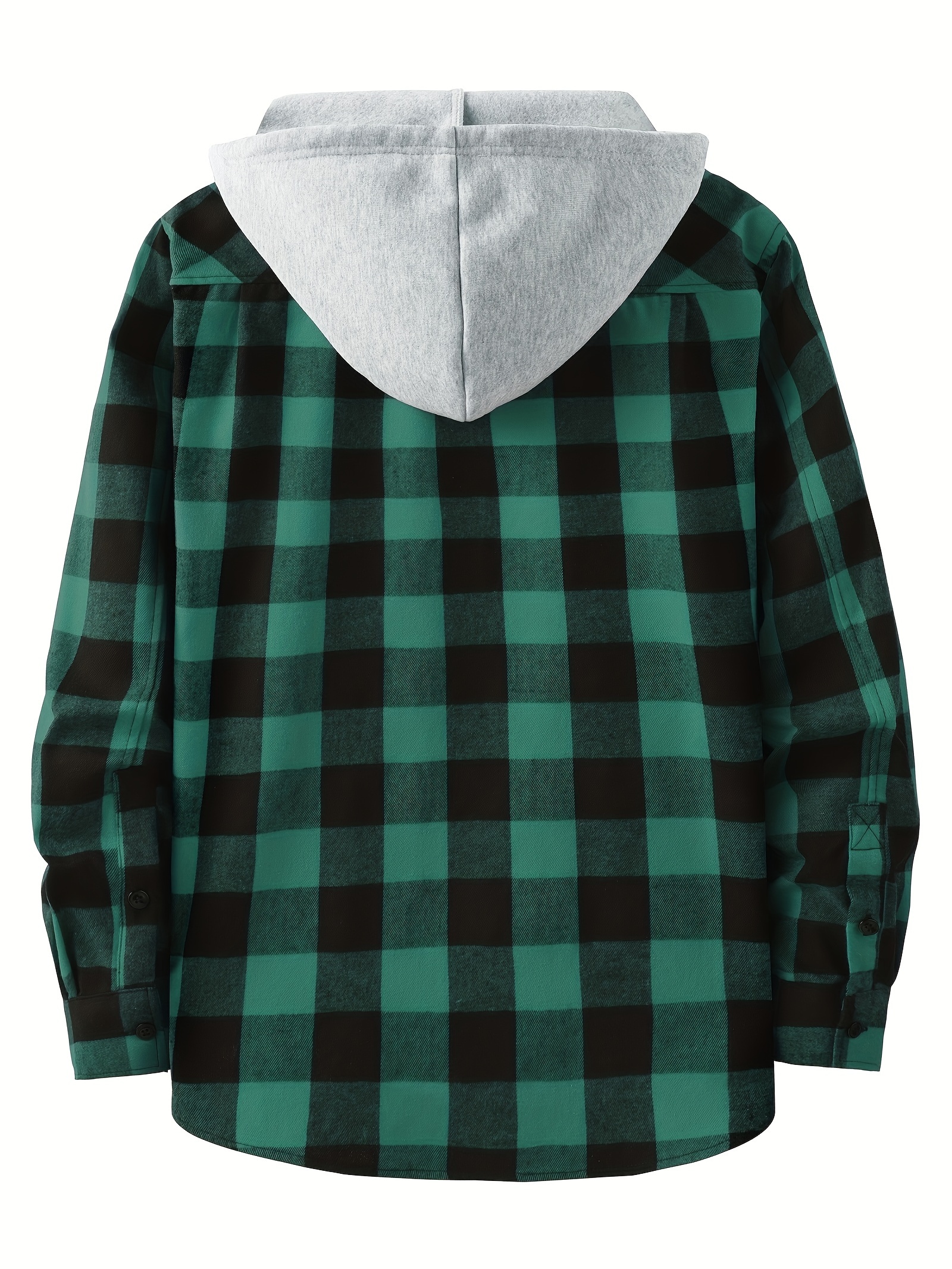 plus size mens plaid hooded jacket fashion hoodies fall winter mens clothing details 16