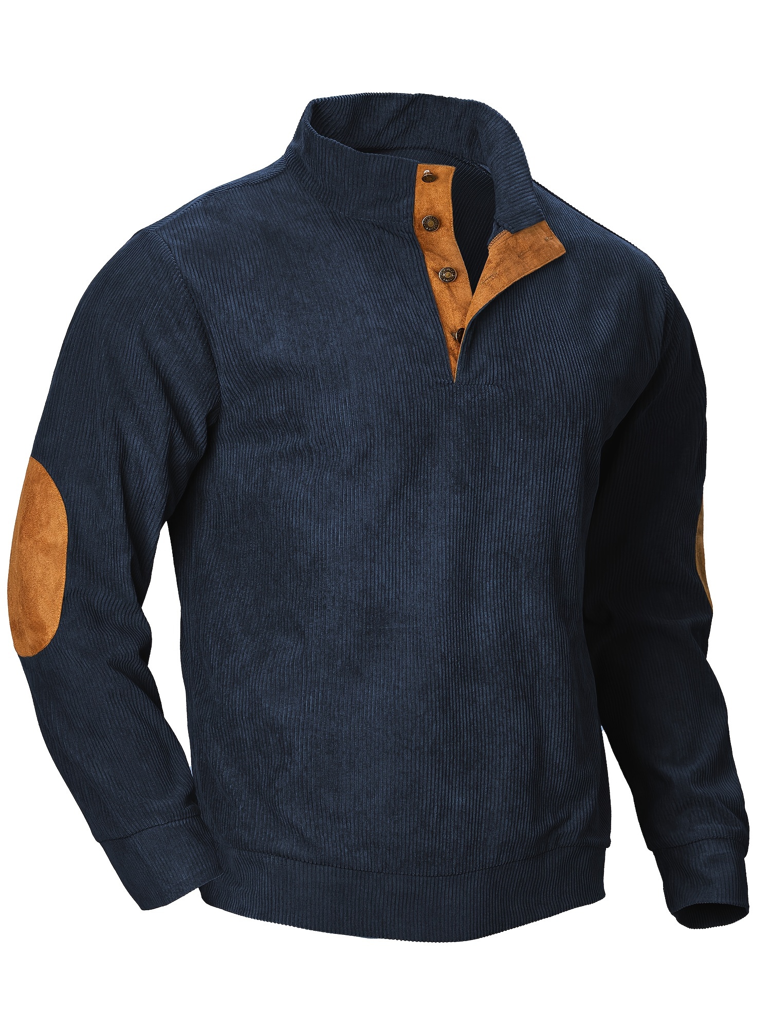 plus size mens contrast color sweatshirt band collar tops spring fall mens clothing details 5
