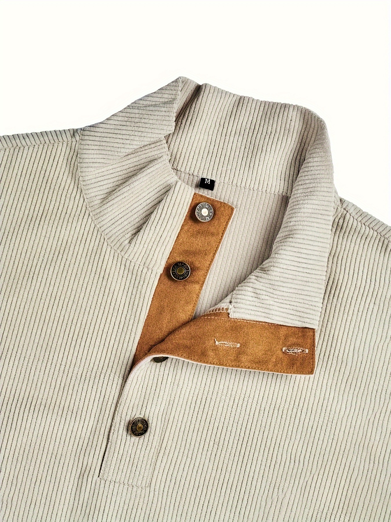 plus size mens contrast color sweatshirt band collar tops spring fall mens clothing details 12