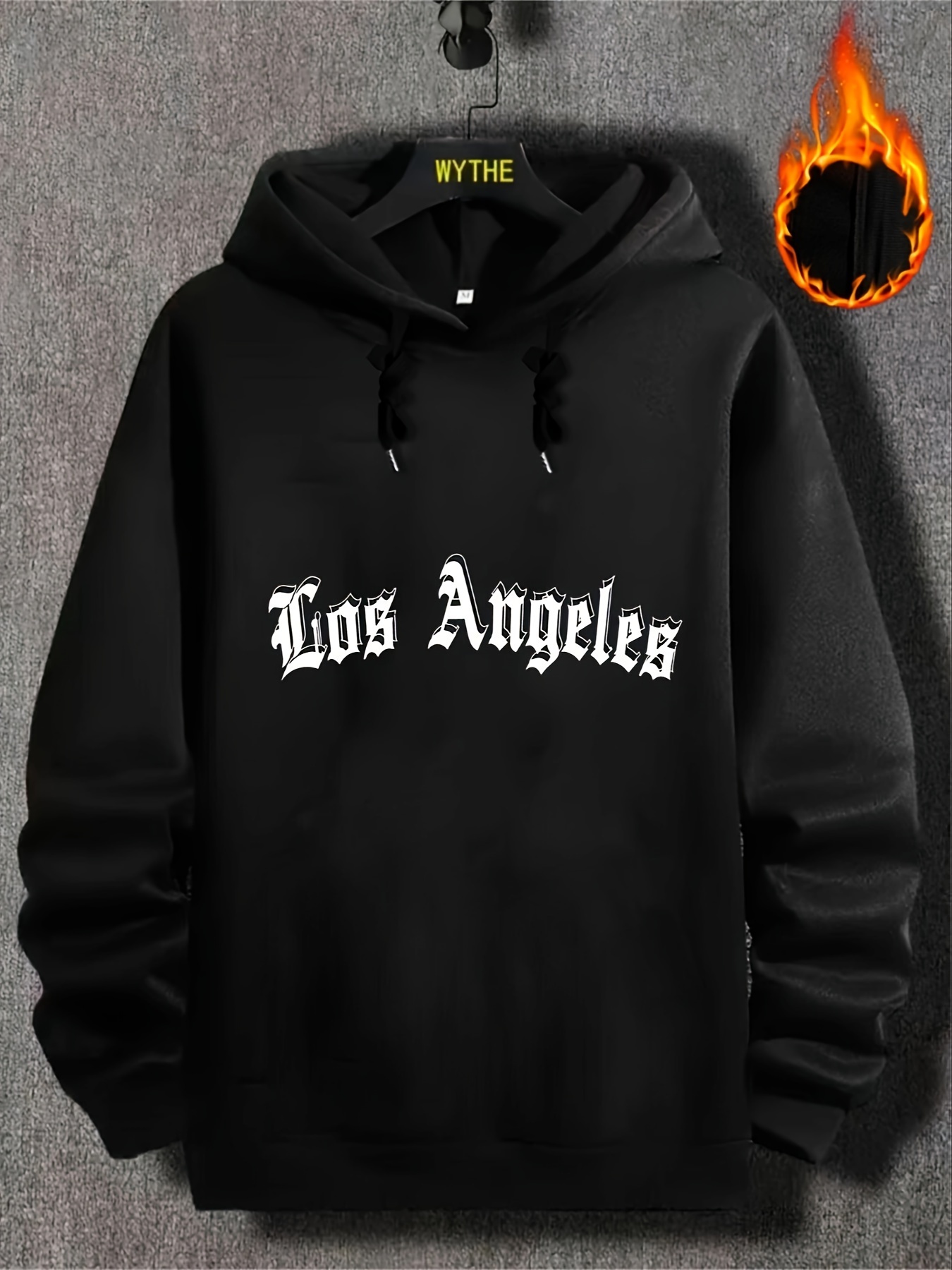plus size mens los angeles print hooded sweatshirt for fall winter mens clothing details 0