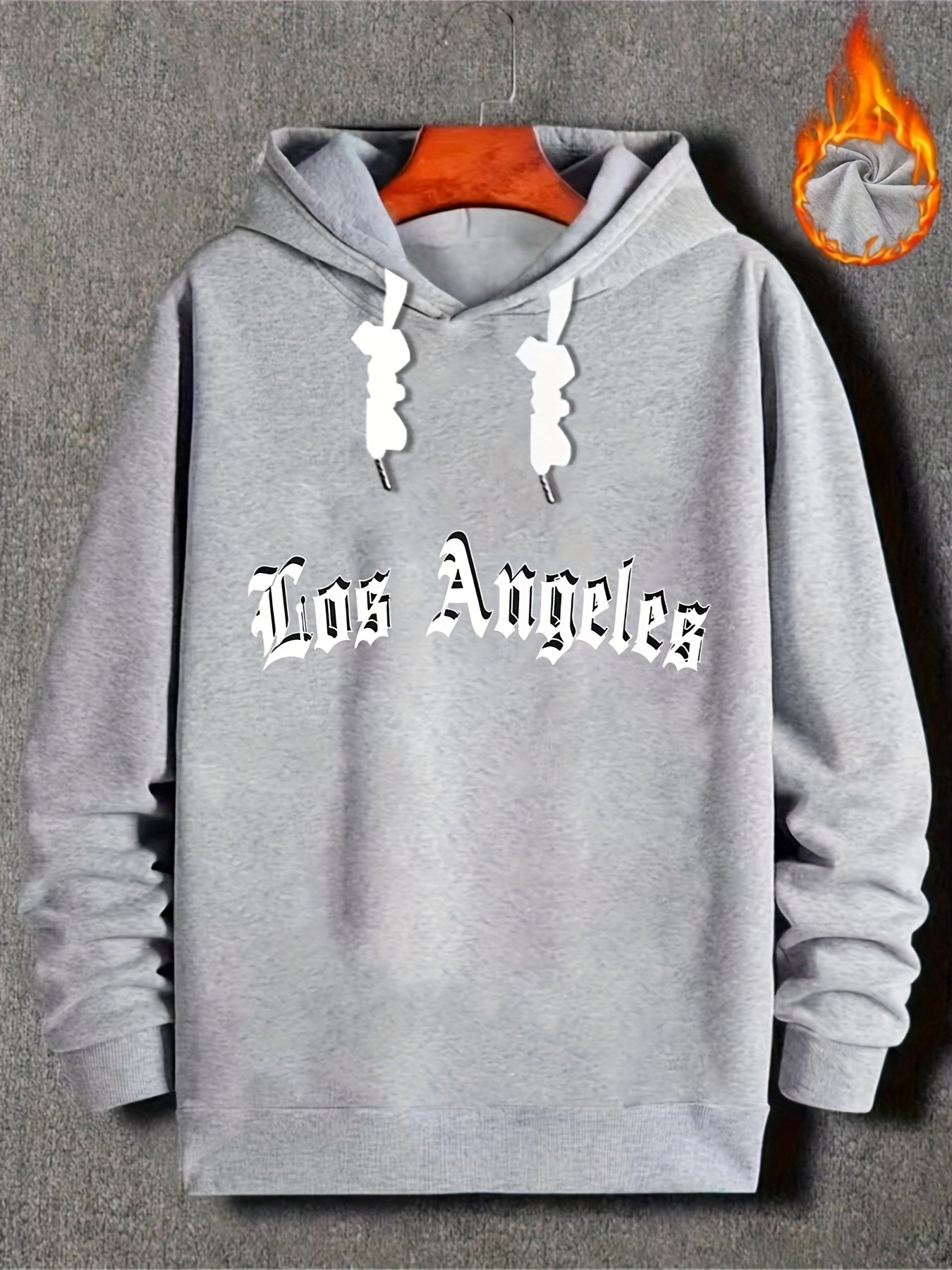 plus size mens los angeles print hooded sweatshirt for fall winter mens clothing details 10