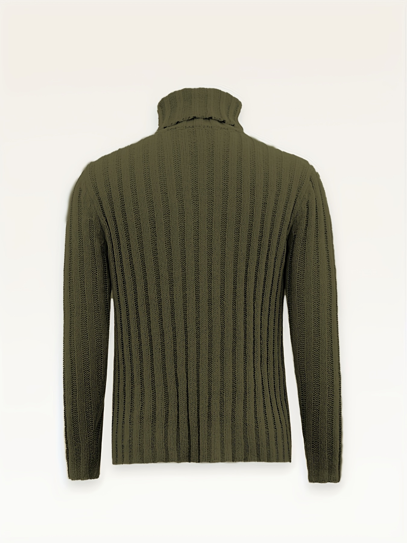 fashionable mens solid turtleneck knit sweater plus size males pullover sweater for autumn and winter leisurewear for big and tall guys details 33