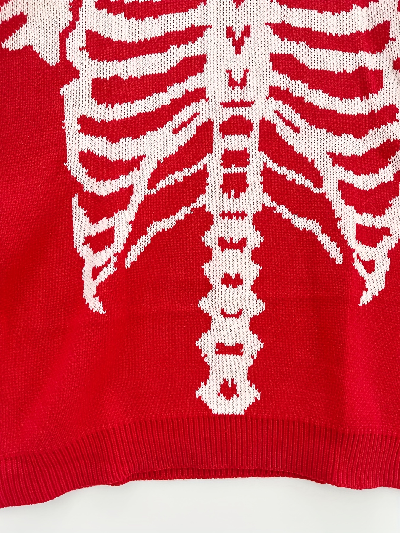 halloween plus size mens casual sweater elastic fashion skeleton print long sleeved crew neck knit pullover sweater jumper tops best sellers details 14