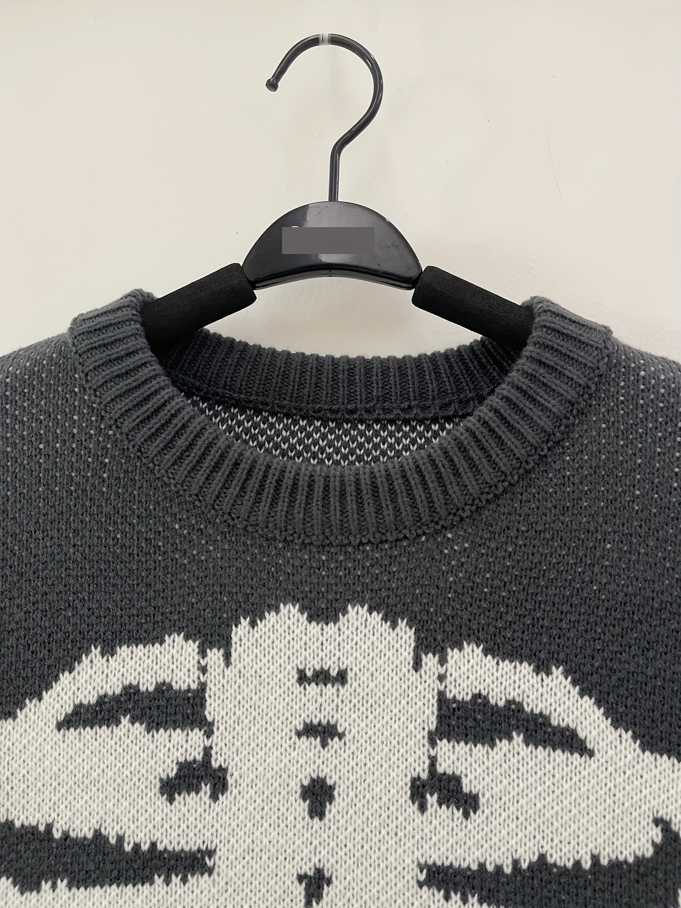 halloween plus size mens casual sweater elastic fashion skeleton print long sleeved crew neck knit pullover sweater jumper tops best sellers details 33