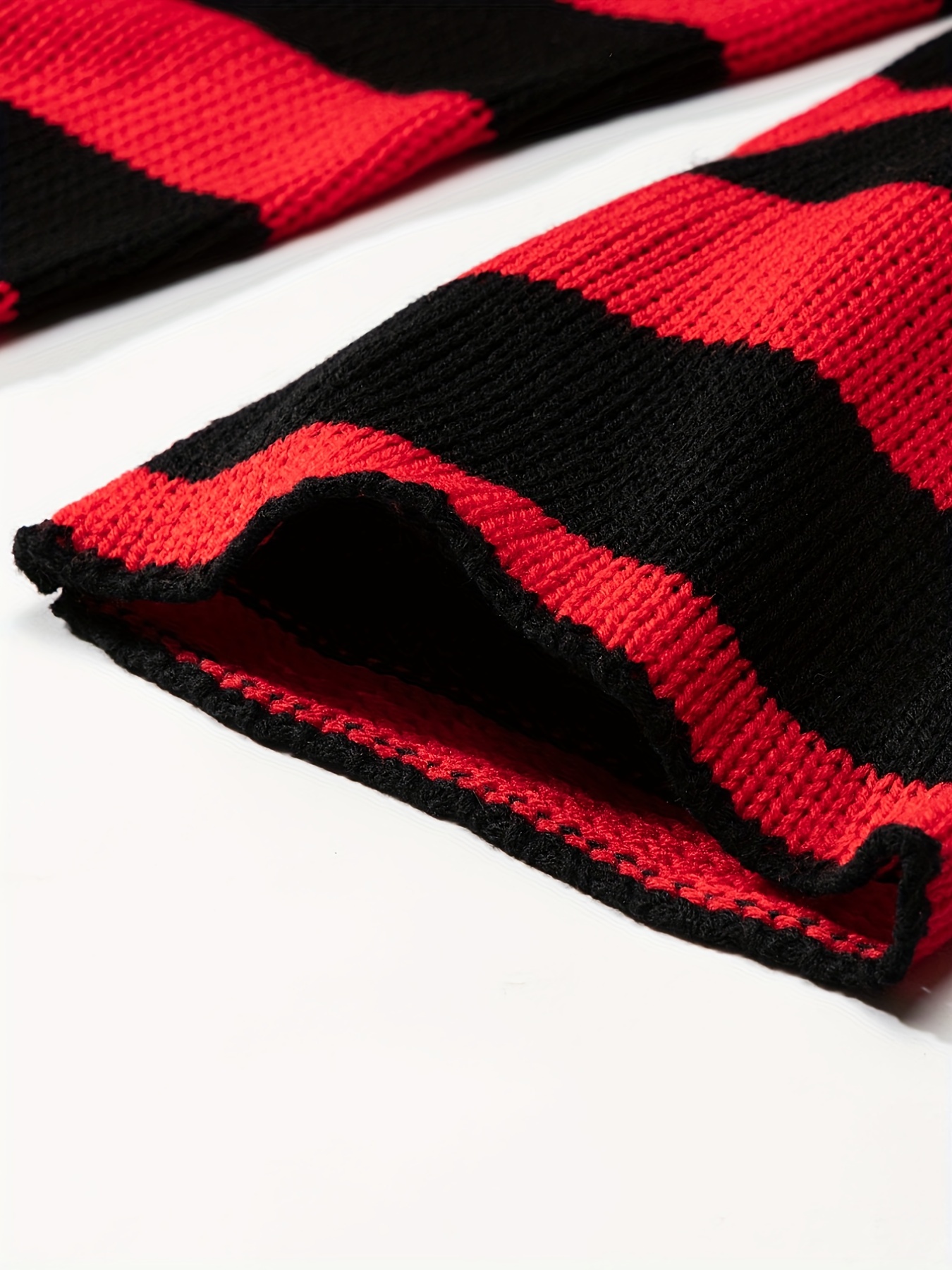 plus size mens fashion striped sweater ripped knit sweater long sleeved pullover spring autumn tops for big tall guys details 15