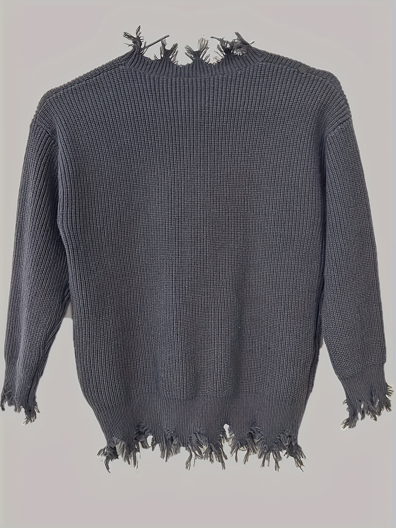 plus size mens casual hemline oversized crew neck knit sweater pullover with letter embroidery trend long sleeve warm sweaters for fall winter details 1