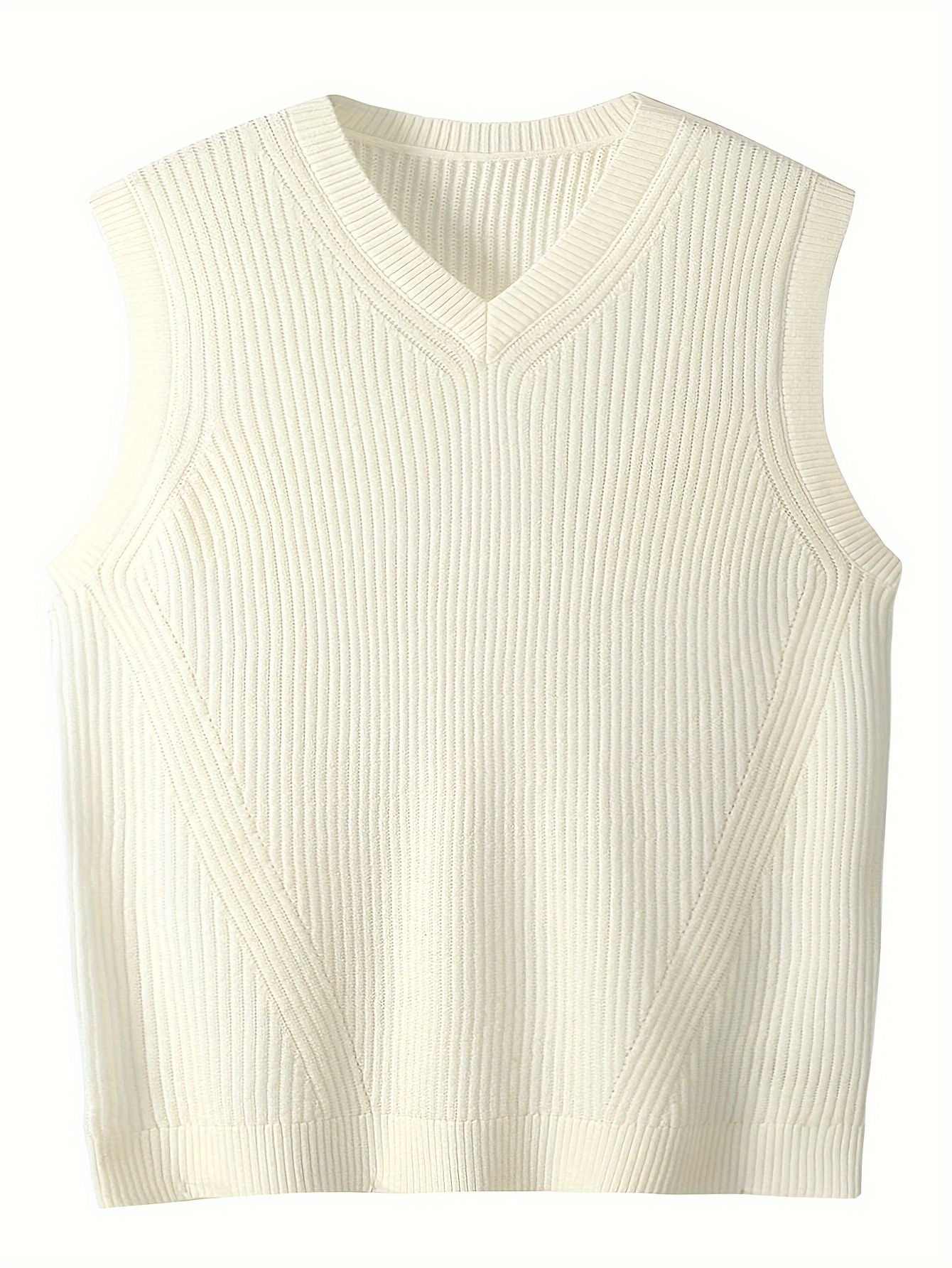mens v neck knitted sweater without sleeves top knitted sweater with dxl large height details 0