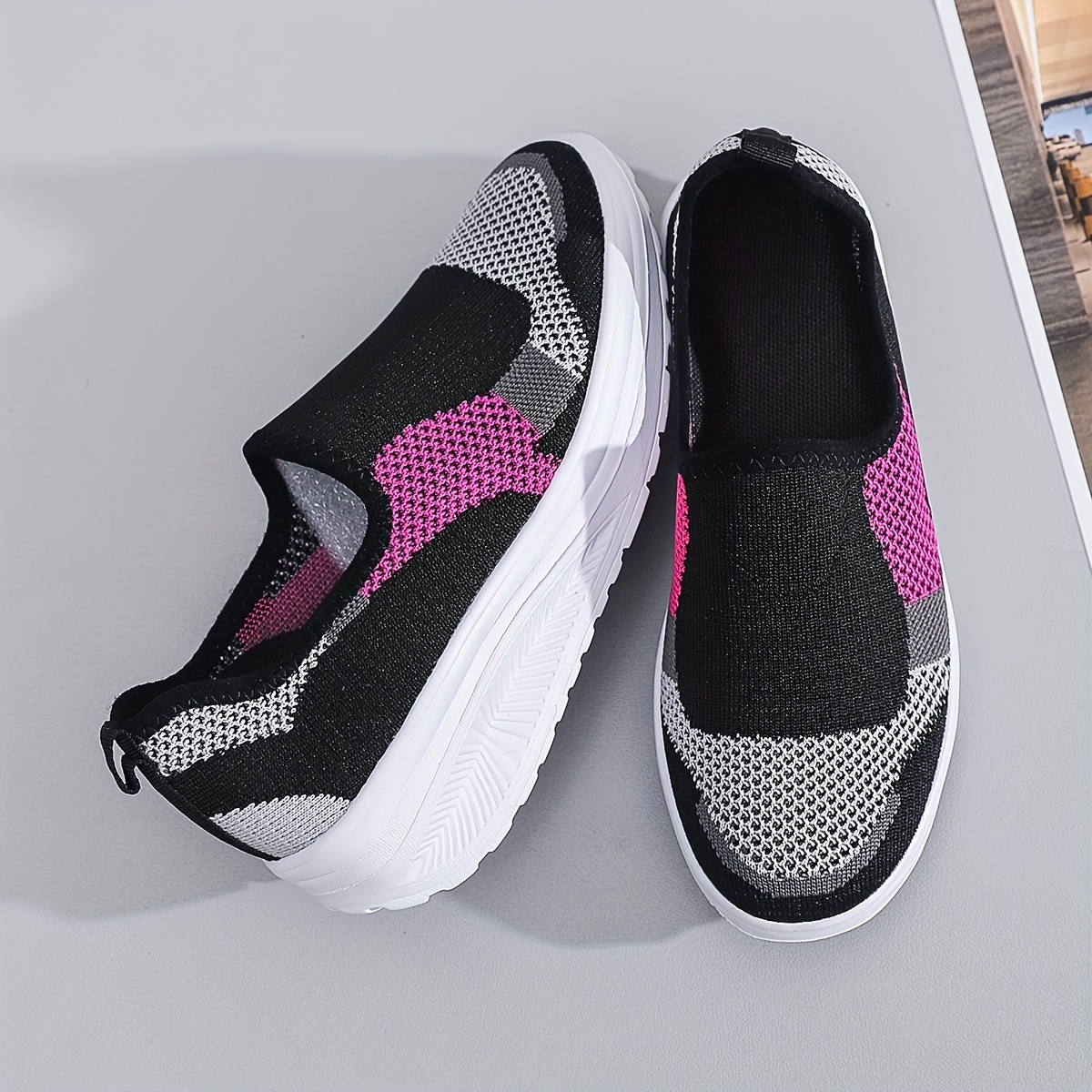Women s Slip Platform Sneakers Casual Breathable Walking details 2