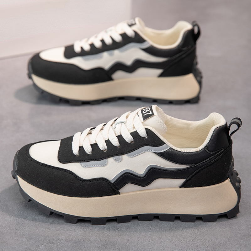 color block high impact running sports shoes comfortable lace up thick sole non slip sneakers womens footwear details 6