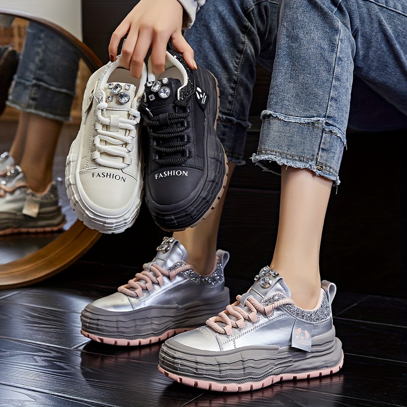 Stylish Comfortable Color Blocking Platform Sneakers Non details 0