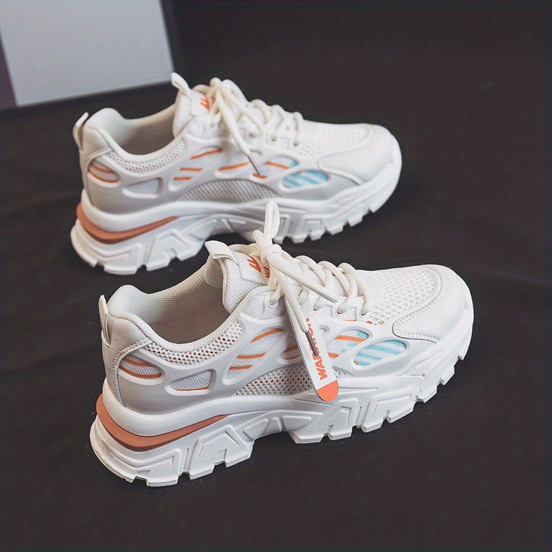 Women s Breathable Lace Mesh Chunky Sneakers Thick Sole details 3