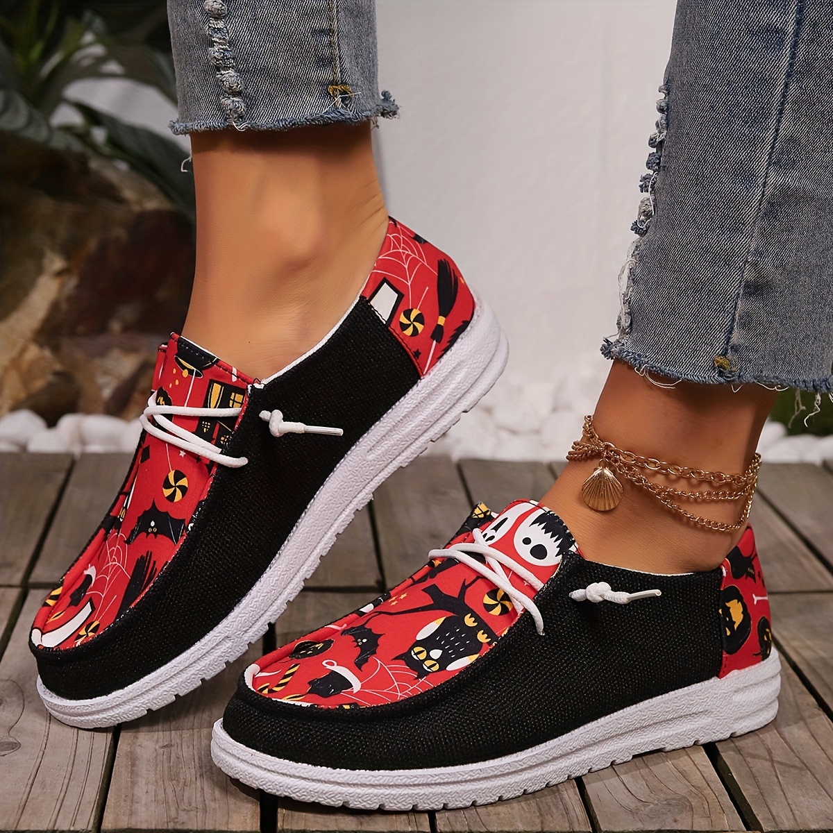 Halloween Cute Cartoon Print Sneakers Lightweight Breathable details 2