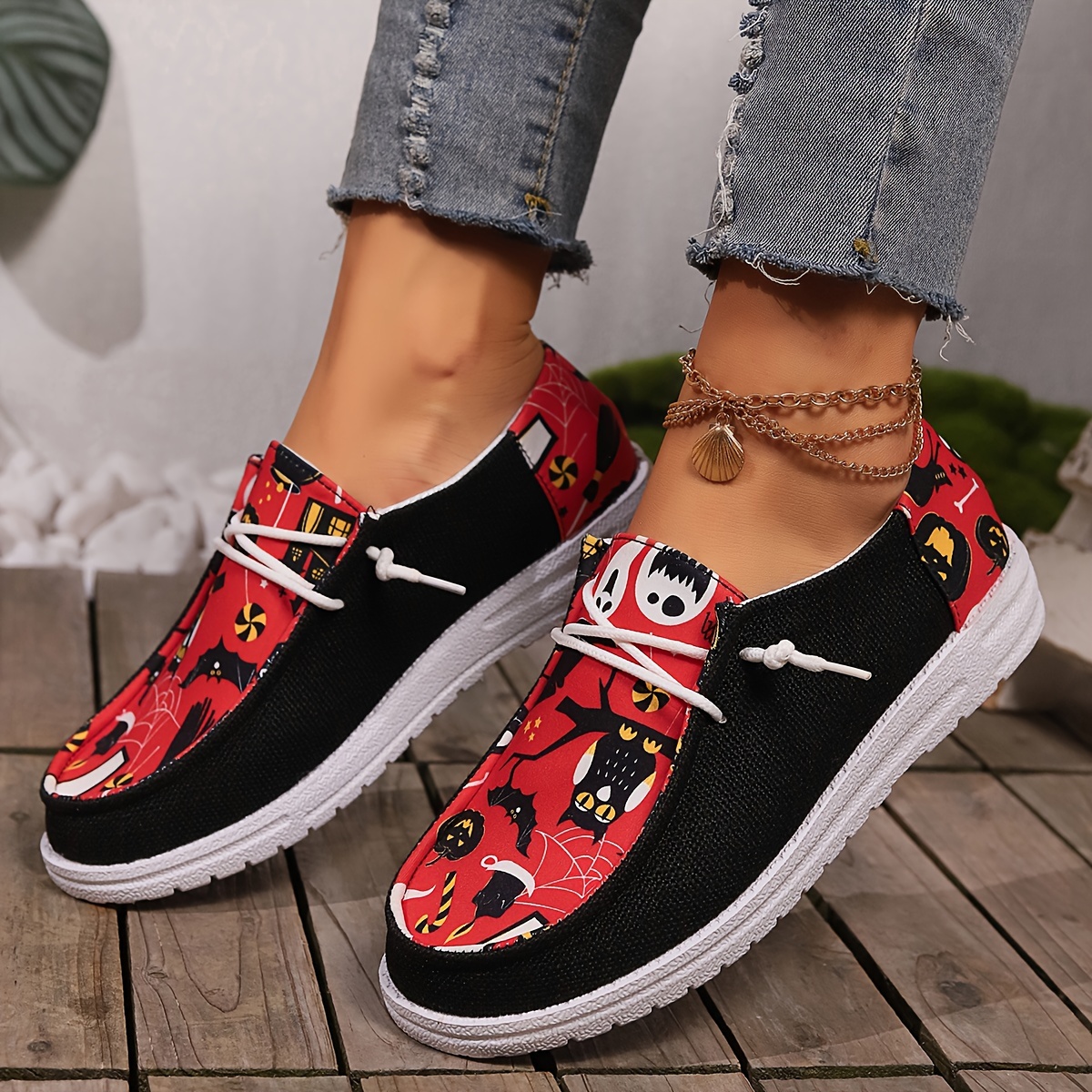 Halloween Cute Cartoon Print Sneakers Lightweight Breathable details 3