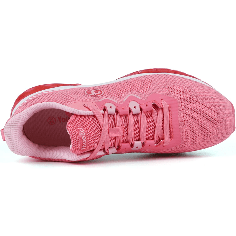 Womens Air Cushion Running Shoes Lightweight And Breathable Sneakers With Lace Up Closure And Flying Woven Design Sports & Outdoors Temu details 1