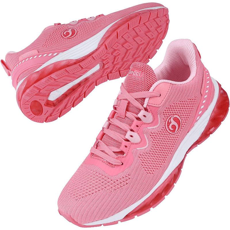Womens Air Cushion Running Shoes Lightweight And Breathable Sneakers With Lace Up Closure And Flying Woven Design Sports & Outdoors Temu details 4