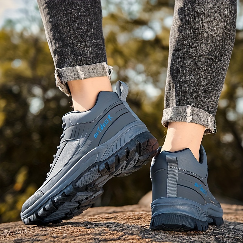 autumn and winter womens light and comfortable lace up sports shoes solid color thick soled wear resistant hiking shoes details 3