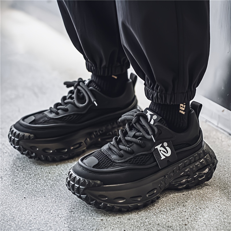 Men S Fashionable Dad Sneakers - Breathable Mesh, Thick Sole For Height Boost, Lace-Up Casual Shoes For All Seasons Mens Shoes Shoes For Men details 4