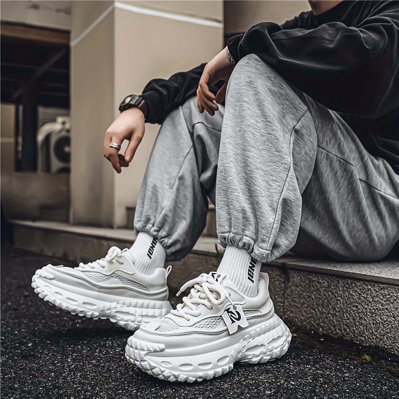 Men S Fashionable Dad Sneakers - Breathable Mesh, Thick Sole For Height Boost, Lace-Up Casual Shoes For All Seasons Mens Shoes Shoes For Men details 7