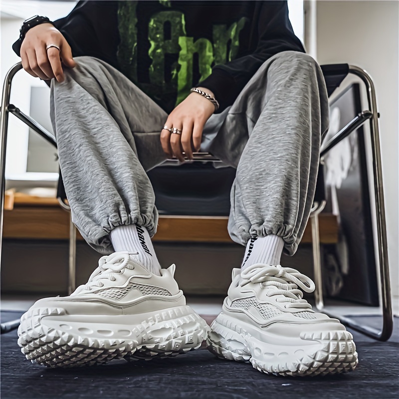 Men S Fashionable Dad Sneakers - Breathable Mesh, Thick Sole For Height Boost, Lace-Up Casual Shoes For All Seasons Mens Shoes Shoes For Men details 8
