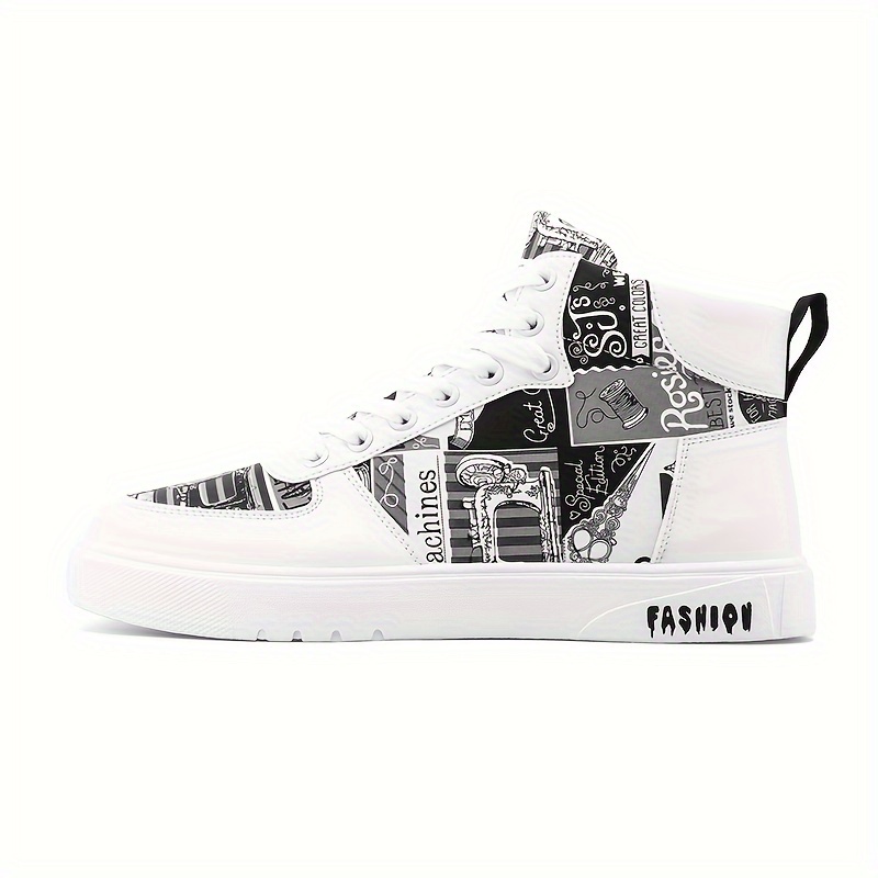 Mens High Graffiti Light Fashion Casual Joker Mens Shoes Shop The Latest Trends Temu details 0