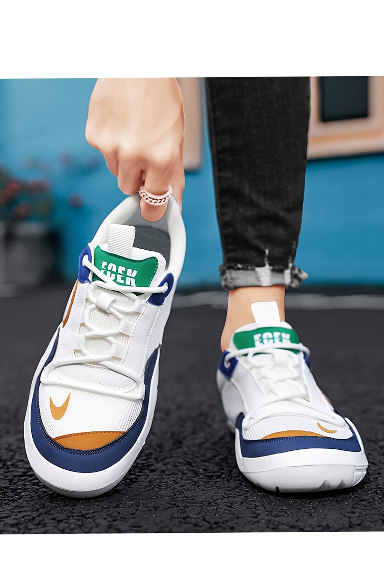 Mens Breathable Color Block Low Top Lace Up Jogging Shoes All Seasons Comfy Outdoor Workout Men s Shoes Temu details 9