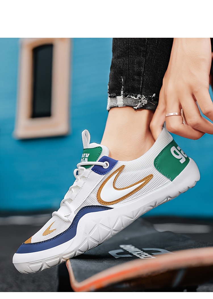 Mens Breathable Color Block Low Top Lace Up Jogging Shoes All Seasons Comfy Outdoor Workout Men s Shoes Temu details 10