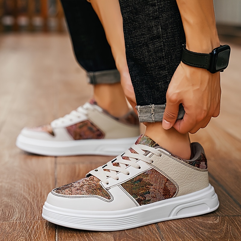 Mens Trendy Skate Shoes Comfy Non Slip Casual Lace Up Soft Sole Sneakers For Mens Outdoor Activities Men s Shoes Temu details 4
