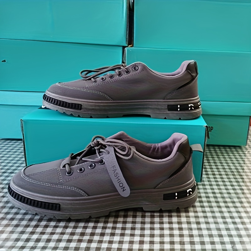 Mens Trendy Solid Low Top Boots Comfy Non Slip Casual Lace Up Durable Shoes For Mens Outdoor Activities Men s Shoes Temu details 4