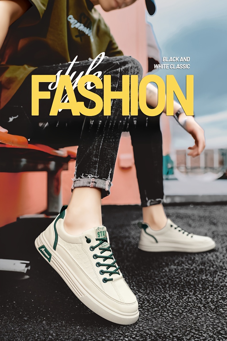 Mens Trendy K Letter Low Top Skate Shoes With Elastic Lace Non Slip Comfy Casual Shoes For Outdoor Traveling Walking Don t Miss These Great Deals Temu details 0