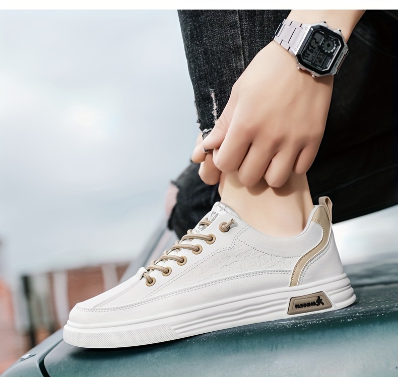 Mens Trendy K Letter Low Top Skate Shoes With Elastic Lace Non Slip Comfy Casual Shoes For Outdoor Traveling Walking Don t Miss These Great Deals Temu details 5