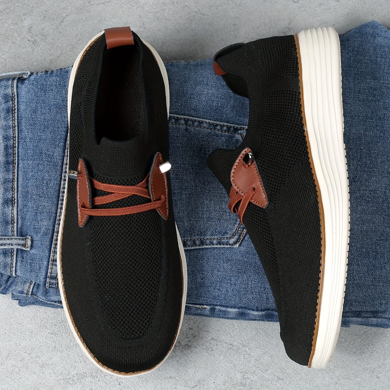 Mens Lightweight Solid Slip On Casual Shoes Non Slip Outdoor Walking Jogging Hiking All Seasons Shop The Latest Trends Temu details 6