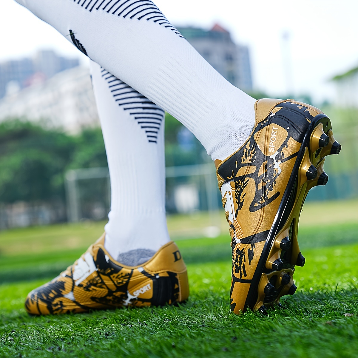 mens non slip football cleat with spikes professional comfy outdoor breathable soccer for training competition details 4