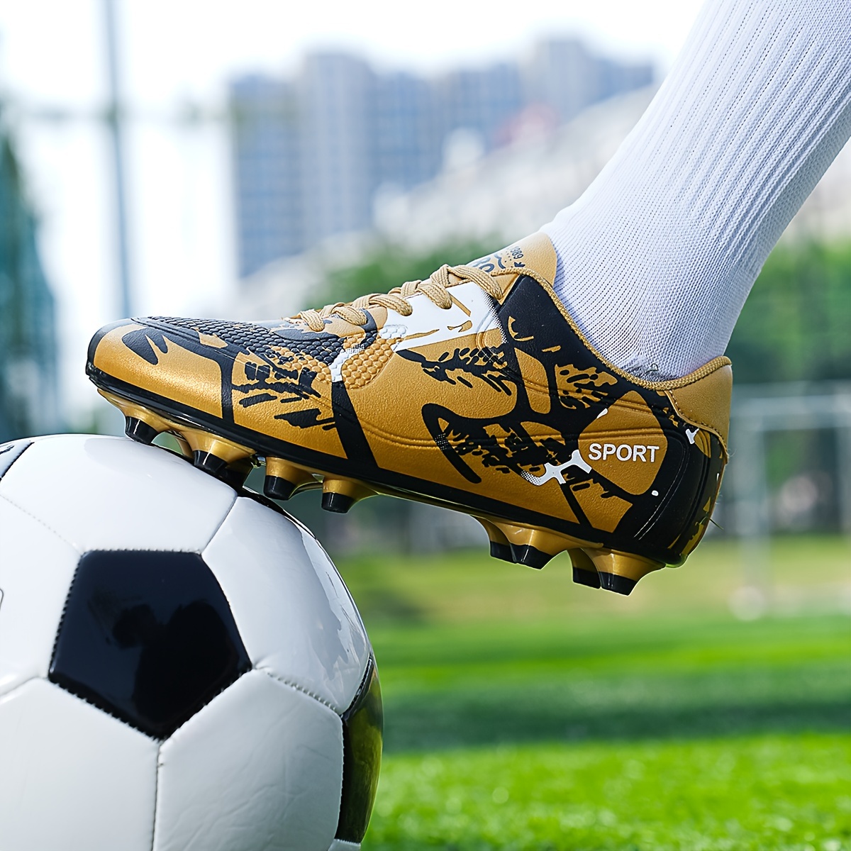 mens non slip football cleat with spikes professional comfy outdoor breathable soccer for training competition details 5