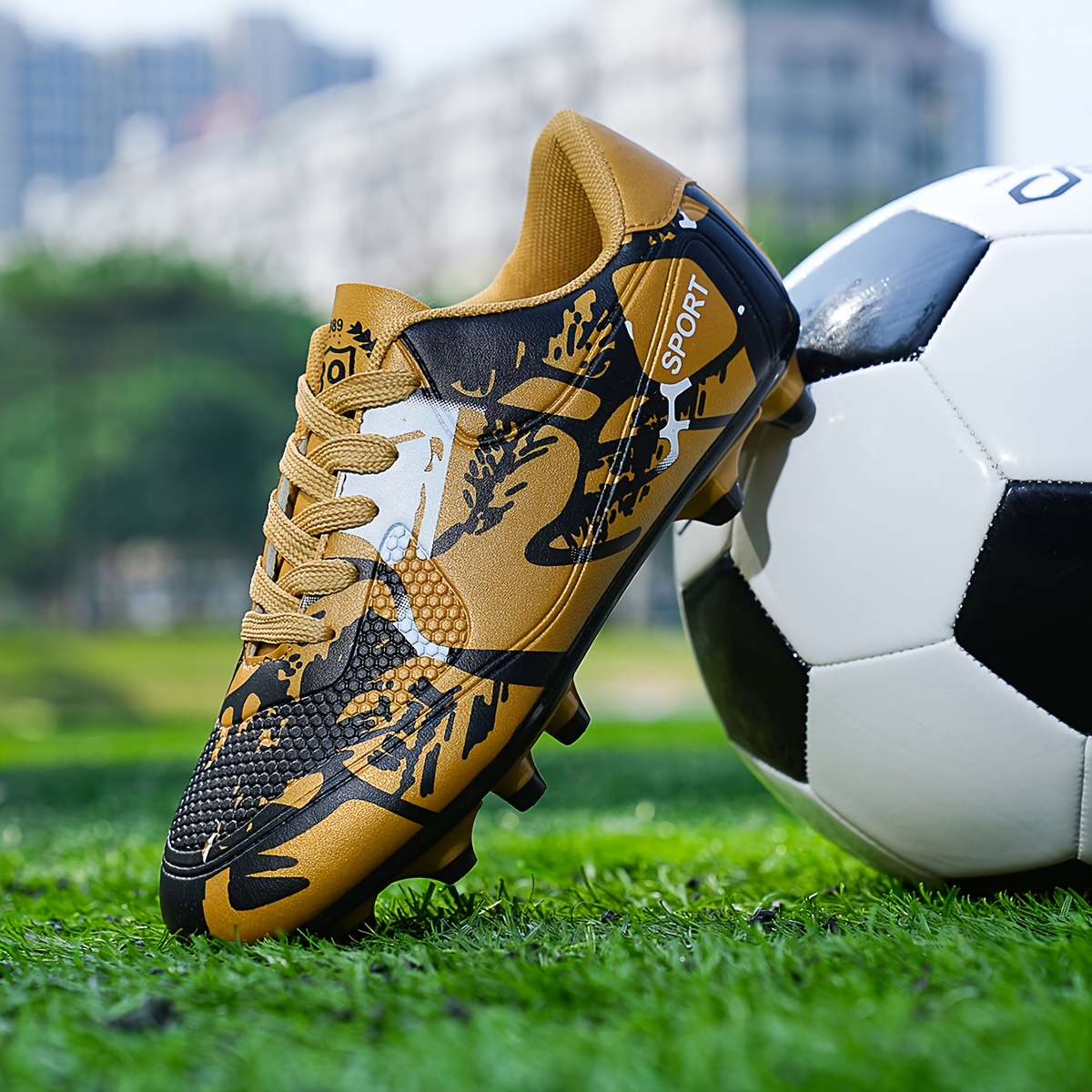 mens non slip football cleat with spikes professional comfy outdoor breathable soccer for training competition details 7