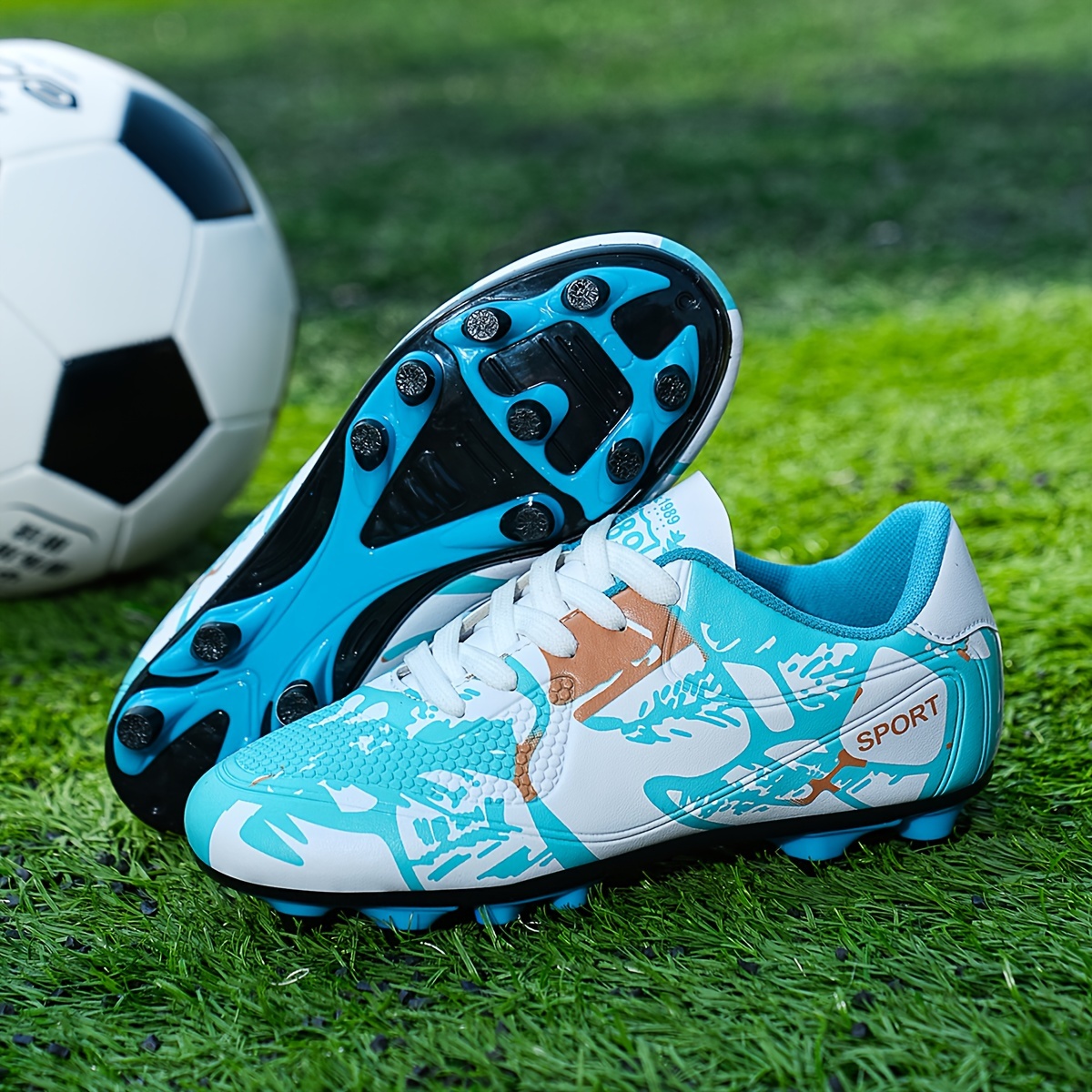 mens non slip football cleat with spikes professional comfy outdoor breathable soccer for training competition details 9