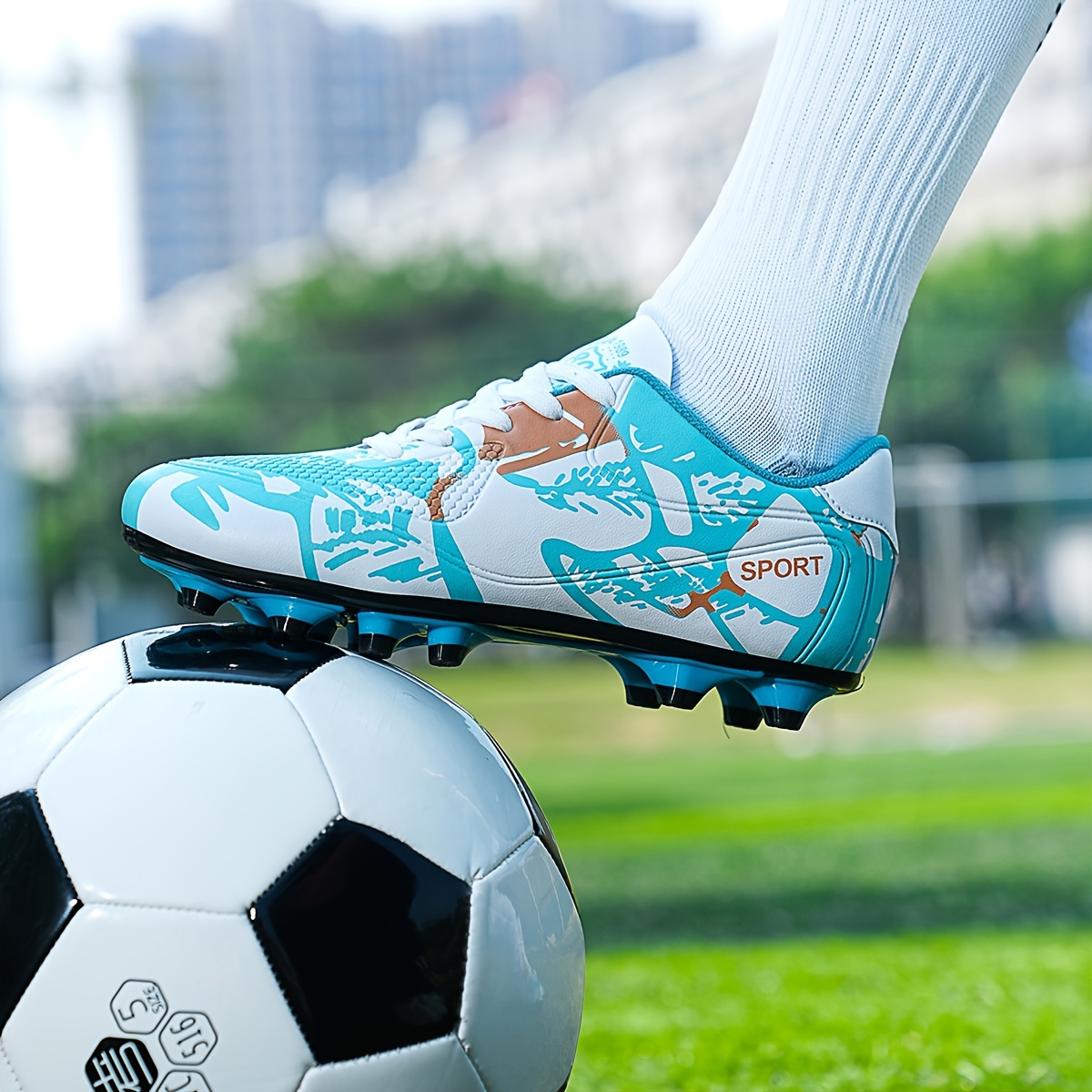 mens non slip football cleat with spikes professional comfy outdoor breathable soccer for training competition details 11