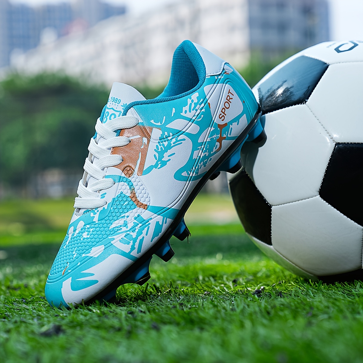 mens non slip football cleat with spikes professional comfy outdoor breathable soccer for training competition details 12