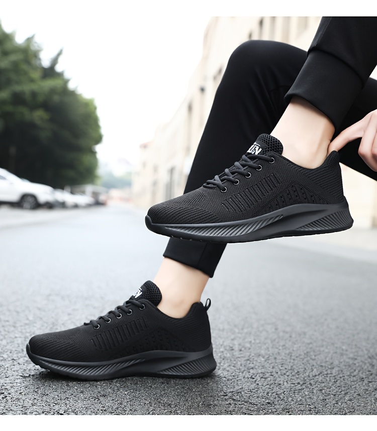 Men s Knit Breathable Running Shoes Lace Comfy Soft Sole details 14